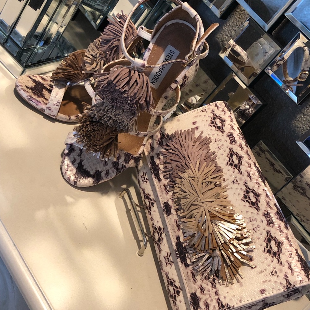 Steve Madden Savannna Heel Sandal and Clutch Bag